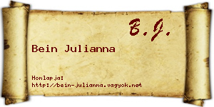 Bein Julianna névjegykártya